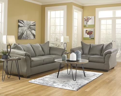 Signature Design by Ashley 1` Darcy Casual Plush Loveseat, Grayish Brown, 39"D x 67"W x 40"H, Gray Signature Design by Ashley