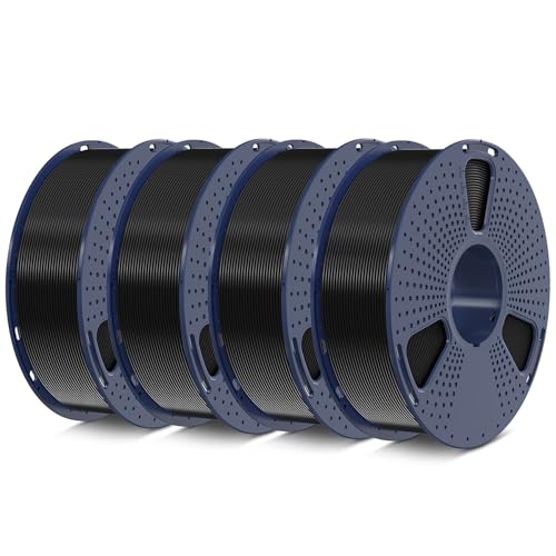 SUNLU PETG Filament 1.75mm 4KG Bundle (4x1kg Black),Good Layer Adhesion,Weather-Resistant & High Impact for Outdoor Parts and Mechanical Gears, Less Stringing, Dimensional Accuracy +/- 0.02mm.