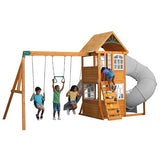 KidKraft Sterling Falls Wooden Swing Set/Playset with Clubhouse, Mailbox, Slide and Play Kitchen KidKraft