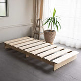 EMOOR Wood Slatted Low Platform Bed Frame KAN SUNOKO Twin for Japanese Futon Mattress Solid Pine (Unpainted), Floor Sleep Tatami Mat EMOOR