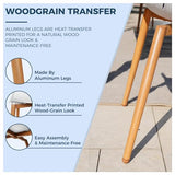 Grand patio 7-Piece Outdoor Dining Set with 6 Outdoor Modern Recycled Plastic Dining Chairs Rust Free Frame, Woodgrain Legs, Whale Modeling Design for Kitchen, Dining (Light Gray) Grand patio