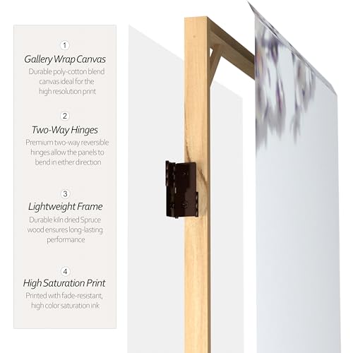 Red Lantern 6 ft. Tall Double Sided Cherry Blossoms Canvas Room Divider 6 Panel Freestanding Folding Privacy Screen, Partition, and Separator for Modern and Contemporary Bedroom, Home Office, Studio Red Lantern