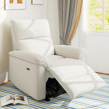 QicoFelix Wall Hugger Recliners for Small Spaces, Zero Wall Power Recliner on Clearance, Fabric RV Recliner, Home Theater Seating for Living Room w/USB Ports (Beige)