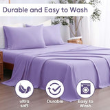 LONAVA Full Sheet Set 4 Pieces,Lavender Ultra Soft & Breathable Microbifer Sheets, 1600 Thread Count Hotel Luxury Oeko-Tex Bed Sheets, 14-16 Inch Deep Pocket Durable Wrinkle Free Sheets LONAVA
