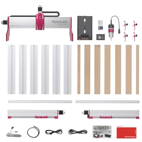 NymoLabs NBS-6040 CNC Router Machine with Custom-Made 710W 7000-30000 RPM Trim Router Spindle & ER-11 Collet, Linear Rails & Ball Screws on 3-axis, Engraving for Wood Acrylic Aluminum NYMOLABS