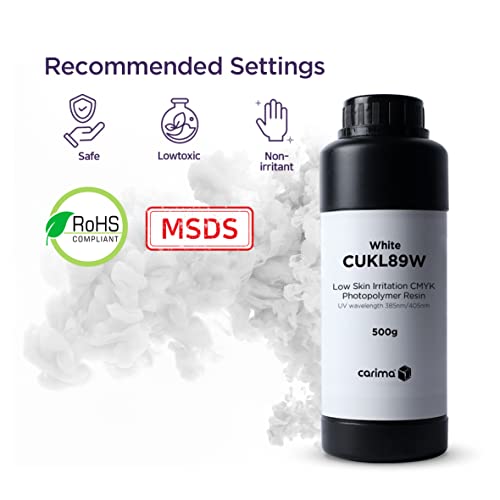CARIMA Low-Irritation CMYK Resin (White) 500g for DLP/LCD Printer carima