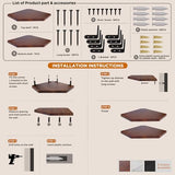 Demigo Corner Shelf Wall Mount, Set of 2 Solid Acacia Wood 10.3 x 16.5 inches Floating Corner Shelves, Smooth - Durable - Attractive Corner Shelves for Bedroom Living Room Bathroom Kitchen Demigo