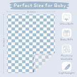 Yurhap Checkered Baby Blanket Fleece Baby Blankets for Boys, Ultra Soft Cozy Fluffy Infant Toddler Newborn Receiving Blankets for Crib Stroller, 30''x40'', Blue Yurhap