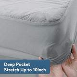 Cot Mattress Pad Waterproof Quilted, Fitted Cot Size Mattress Pads Protector Cover 30" X 75" for Narrow Twin Bunk Bed, Cot Mattress Topper for Camping Sleep, Grey (Cover Only) Magik & Kover