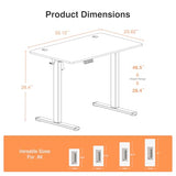 NEWBULIG 55x24 Inch Electric Standing Desk Height Adjustable, Sit Stand Computer Workstations Rising Lift PC Table Ergonomic Riser for Home Office Gaming Writing Student, Black NEWBULIG
