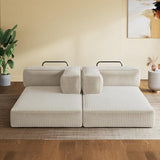 WLIVE 71'' Futon Sofa Bed, Convertible Sleeper Sofa, Folding Pull Out Couch Boneless Mattress with Fixed Frame, Corduroy, with Storage Pocket, Beige WLIVE