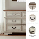 Signature Design By Ashley Realyn French Country Youth 6 Drawer Dresser, Chipped White & Brown Signature Design by Ashley