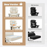 Mvpipi 7-Point Massage Office Chair,Heated Manageral Chair,Ergonomic Executive Chair with Footrest,Adjustable Armrest，Computer Chair for Offices, Study Areas, Gaming Spaces,Beige