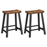 VASAGLE Bar Stools, Set of 2 Bar Chairs, Kitchen Breakfast Bar Stools with Footrest, 23.6 Inches High, Industrial in Living Room, Party Room, Rustic VASAGLE