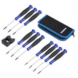 WORKPRO 10-Piece Precision Screwdriver Set with Pouch, Phillips, Slotted, Torx Star, Magnetic Screwdriver Repair Tool Kit, Non-Slip Grip, for Eyeglass, Watch, Computer, Laptop, Phone WORKPRO