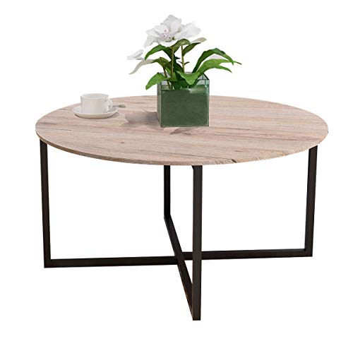 Round Coffee Table Sofa Table Kitchen Dining Tables Modern Leisure Tea Table Office Conference Pedestal Desk White HOMERECOMMEND