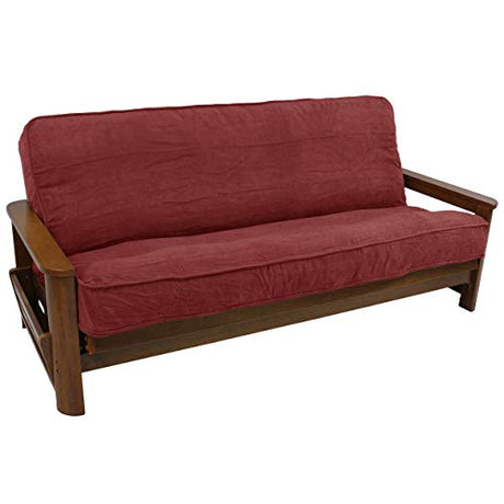 Blazing Needles Solid Microsuede Double Corded 8" to 9" Futon Cover, Full, Red Wine Blazing Needles
