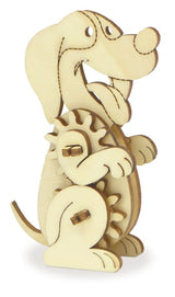 AoneFun Wooden 3D Puzzle for Kids & Adults - Dog Model with Mechanical Gears, 1 Piece, 6.75 x 5.0 inches, Wood Craft, Ages 8+, Unisex AoneFun