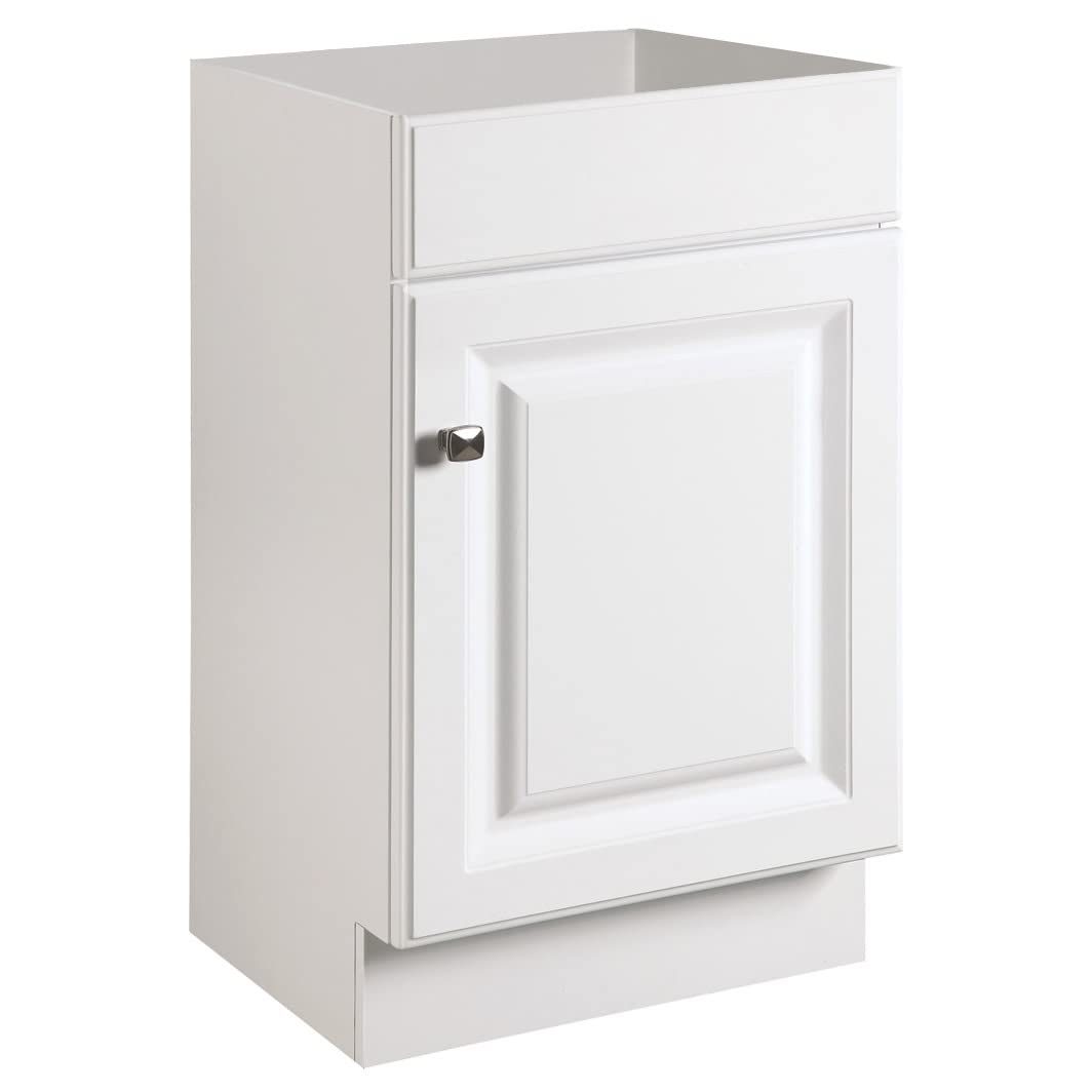 Design House 597112 Wyndham Unassembled Bathroom Vanity Cabinet Without Top, 18 x 16/1 Door, White Design House