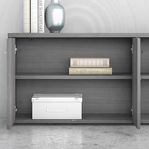 Bush Business Furniture Studio C Low Storage Cabinet with Doors by Platinum Gray Chrome Finish Bush Business Furniture