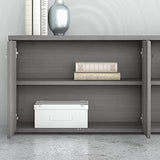 Bush Business Furniture Studio C Low Storage Cabinet with Doors by Platinum Gray Chrome Finish Bush Business Furniture