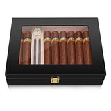 Bald Eagle High Gloss Cigar Humidor Cigar Box for 10-15 Cigars, Real Solid Spanish Cedar Wood, Luxury Hygrometer and Humidifier, Desktop Humidors Bald Eagle