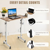 SIDUCAL Small Standing Desk Adjustable Height, Small Mobile Stand Up Desk with Wheels, Rolling Desk for Standing or Sitting, Portable Computer Desk for Walking Pad SIDUCAL