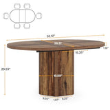 Tribesigns 55.12 Inches Oval Dining Table for 4-6 People, Wood Kitchen Table, Rustic Dinner Room Table, Home Furniture Kitchen Table for Kitchen, Home Dining Room, Living Room, Wooden Base, Brown Tribesigns