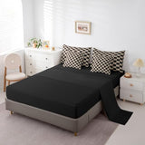 Erosebridal Geometric Plaid Twin Comforter Set 7 Piece Beige Black Brown Checkerboard Bed in A Bag with Sheets Checkered Grid Bedding Set for Kids Boys Men,Modern Aesthetic Bed Set Erosebridal