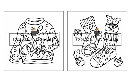 Cozy Autumn: Cute and Cozy Coloring Book for Adults & Teens Featuring Easy and Bold Autumn Designs (Bold and Easy Coloring Books) Majosta