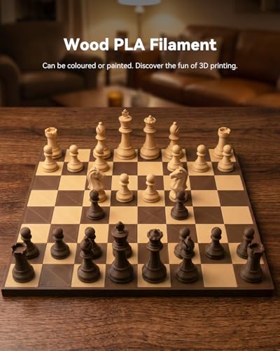 SUNLU Wood PLA Filament Bundle 1.75mm 4KG, Real Wood Fiber Added 3D Printer Filament, 4 pcs 1kg Spool(2.2lbs) Natural Wood Texture & Scent, Clog-Free, Fits for Most FDM 3D Printers SUNLU