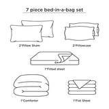 Bedsure Full Comforter Set 7 Pieces, Black Striped Bedding Set for All Seasons, Reversible, Cationic Dyeing Bed in a Bag with Comforter, Sheets, Pillowcases & Shams Bedsure
