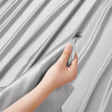 Ersmak Satin Flat Sheet Only, Single Flat Sheet King, Luxury & Ultra Soft Silky Bedding Top Sheet for King Mattress - Grey Ersmak
