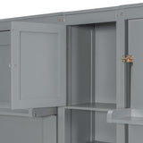 Merax 110W Dual Twin Wall Murphy Beds with Cabinets and Shelves,Sleeping Arrangement for Multipurpose Area, Bedroom, Guest Room or Living Room,Gray Merax