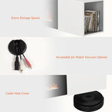 WAMPAT Modern Floating TV Stand with Electric Fireplace, Media Console for TVs up to 80", Wooden Entertainment Center with 36" Fireplace, TV Shelf Cabinet for Living Room or Bedroom, Yellow Light WAMPAT