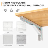 Need Wall Mounted Desk - Heavy Duty Folding Work Table Length 36" Width 20"/Small Space Hanging Desk Perfect Addition to Home/Office/Kitchen & Dining Room Teak&White AC15-9050TW-ND Need