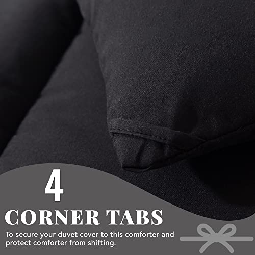 Cosybay Down Alternative Comforter (Black, Twin) - All Season Soft Quilted Twin Size Bed Comforter - Duvet Insert with Corner Tabs - Winter Summer Warm Fluffy, 64x88 inches Cosybay