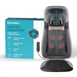 HoMedics Back Massager with Heat, Shiatsu Elite II Heated Neck and Back Massage Cushion. 3 Different Massage Styles and 3 Massage Zones. Comes with Controller and Chair Straps Homedics