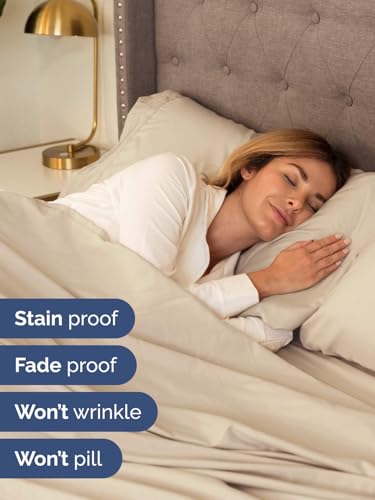 Extra Deep King Sheet Set - 6 Piece Breathable and Cooling Sheets - Hotel Luxury Bedding for Women, Men, Kids & Teens - Easy & Secure Fit - Soft, Wrinkle Free and Comfy - Extra Deep Pockets - Wheat CGK Unlimited