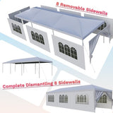 Flamaker Heavy Duty 10'x30' Party Tent Canopy - Waterproof Wedding & Event Shelter with Removable Sidewalls, 2 Doors - Outdoor Gathering Gazebo (White) Flamaker