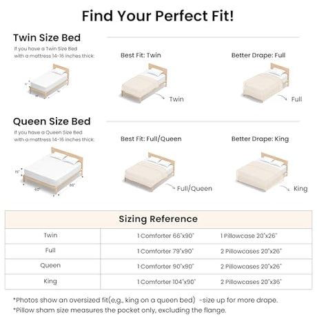 Love's cabin Beige Full Comforter Set, 3-Piece Prewashed Bed Set with 1 Comforter (79 x 90 in) & 2 Pillowcases, Lightweight & Breathable for All Seasons Love's cabin
