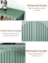 SAHISTCT 58" Modern Fluted Sideboard Buffet Cabinet with Storage, Modern Credenza with Arched Doors, Coffee Bar Table, Wood Media TV Console Table Credenza for Living Room Hallway Entryway (Green) SAHISTCT