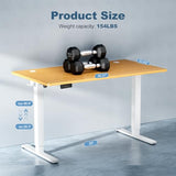 DUMOS 40 Inch Electric Standing Desk Height Adjustable, Sit to Stand Up Computer Workstations Work PC Table Home Office Study Writing Gaming Desks with Memory Presets for Walking Pad, Bedroom, Oak DUMOS