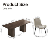 GlimBiz 9 Piece Dining Room Table Set for 8 People, Mid Century Modern 66.93 Inch Rectangle Kitchen Dining Table with 8 Fabric Chairs Set, Suitable for KitchenApartment (Dining Table with 8 Chairs) GlimBiz