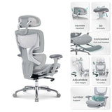 COLAMY AERIX Futuristic Mesh Ergonomic Office Chair, Gray COLAMY