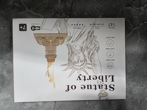 Ysityum 3D Wooden Puzzle for Adults - Statue of Liberty Wood Puzzle Modle Kits with USB LED Light, DIY Architecture Building Craft Toy Set Brain Teaser Gifts for Kids & Teens (147PCS) Ysityum