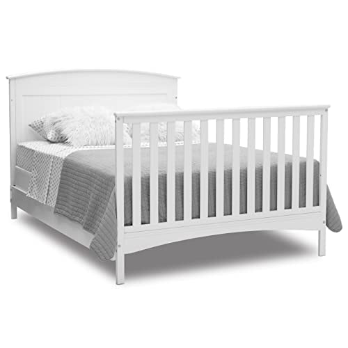 Delta Children Archer Solid Panel 4-in-1 Convertible Baby Crib - Greenguard Gold Certified, Bianca White Delta Children