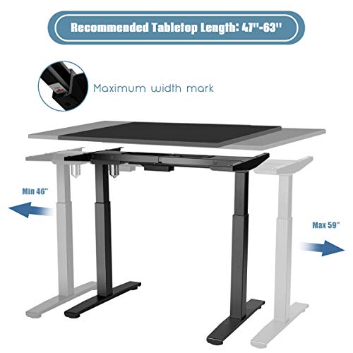 Tangkula Electric Standing Desk Frame, Height & Width Adjustable Motorized Sit Stand Desk Base, Ergonomic Single Motor Stand Up Workstation w/Memory Controller, Standing Desk Legs Tangkula