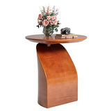 Tribesigns Round Side Table, Wood End Table with a Sturdy Base, Industrial Bedside Table Nightstand for Bedroom, Small Side Table Accent Table for Living Room, Easy Assembly, Brown Tribesigns