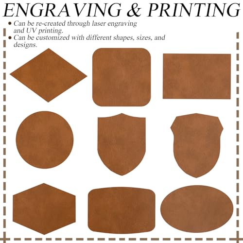 5 Pack Laserable Leatherette Sheet Faux Leather Laser Engraving Leather Blank Hat Patches with Heat Press Adhesive for Laser Engraving DIY Hat Cap Beanie UV Printing Craft Supplies (Bourbon Brown) GrliTra